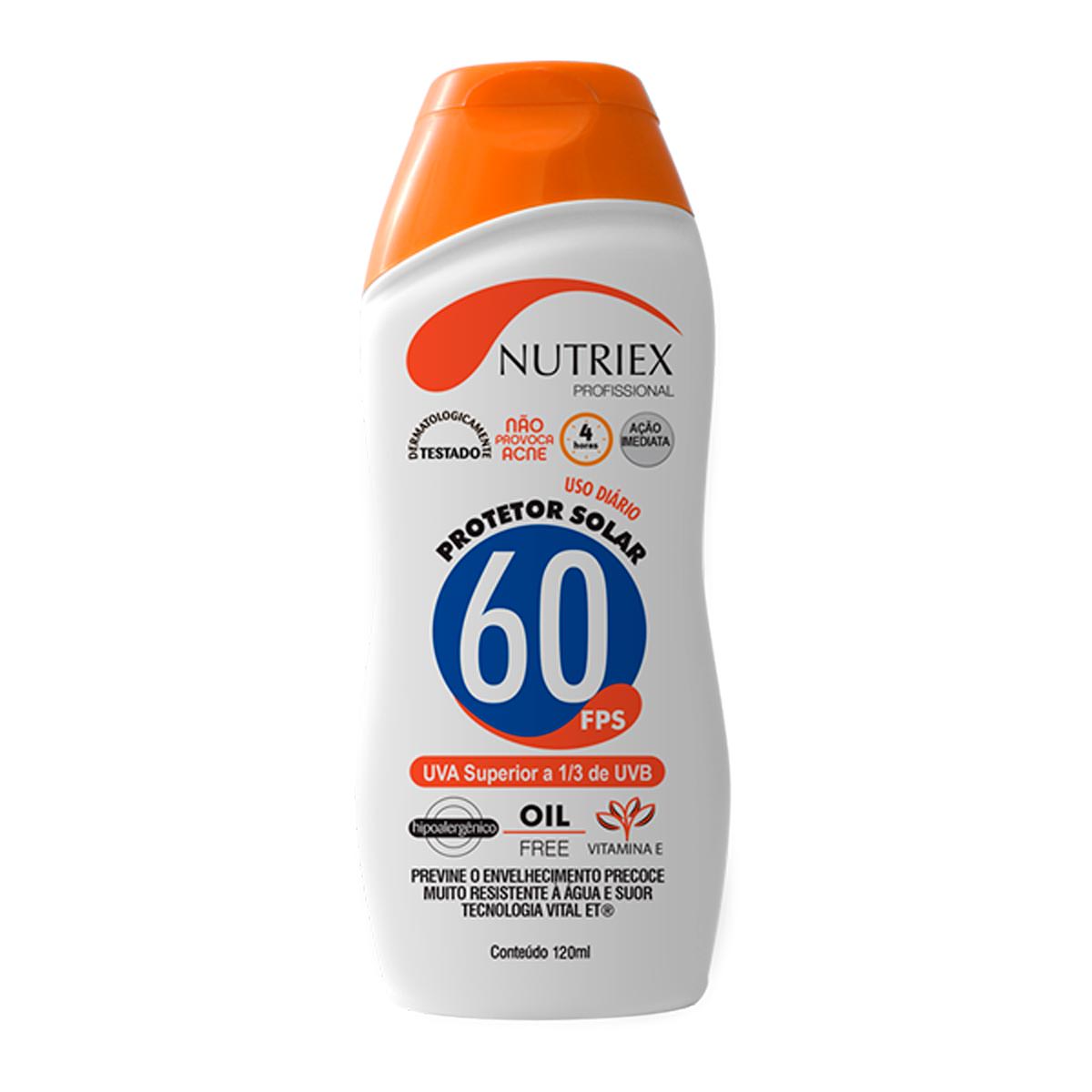 Protetor Solar FPS60 1/3 UVA 120ml Nutriex