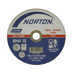 Disco de Corte para Aço Inox e Aço Carbono BNA12 178mm Norton