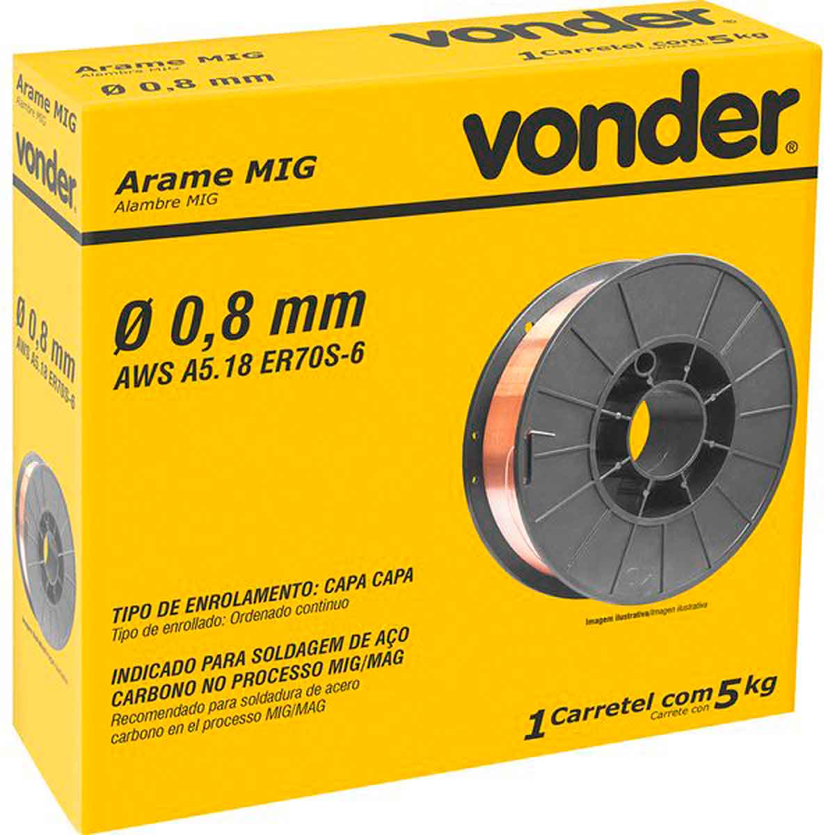 Arame Mig Carretel 0,8mm 5KG Vonder