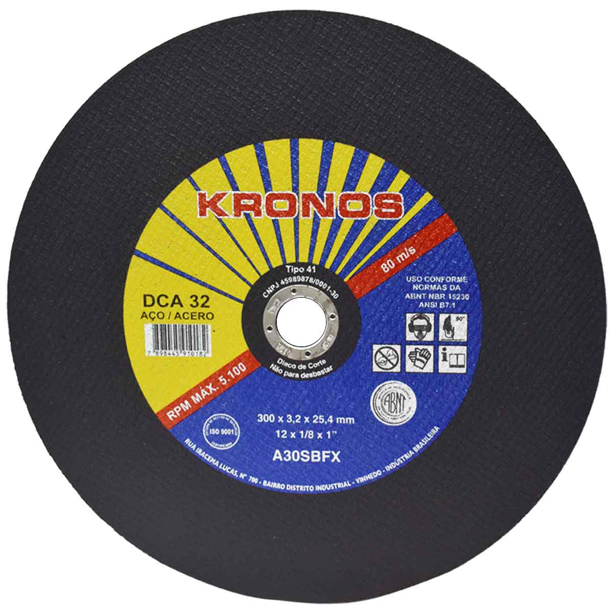  Disco de corte Premium 12 x 1/8 x 1 Pol Kronos