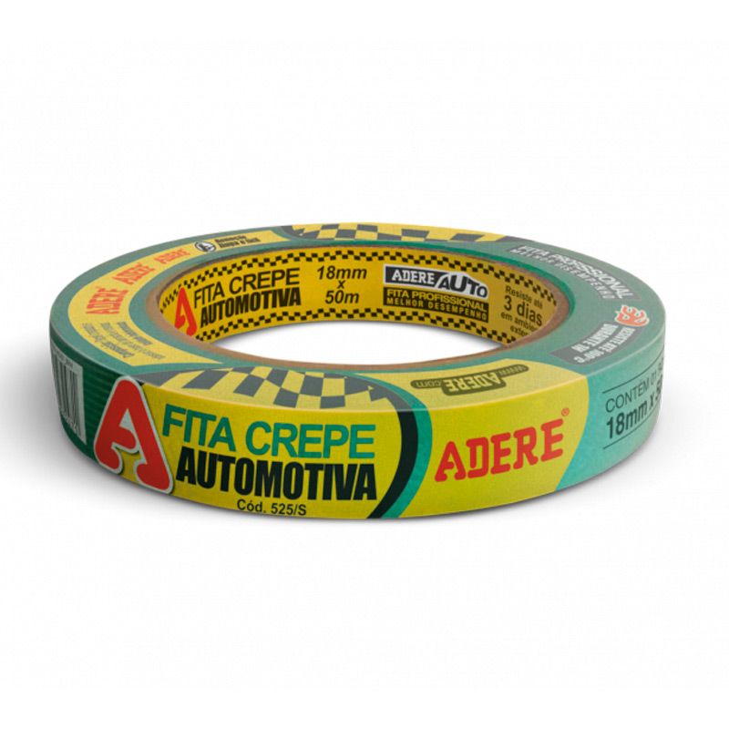 Fita Crepe para Pintura Automotiva Verde 18mmx50m Adere