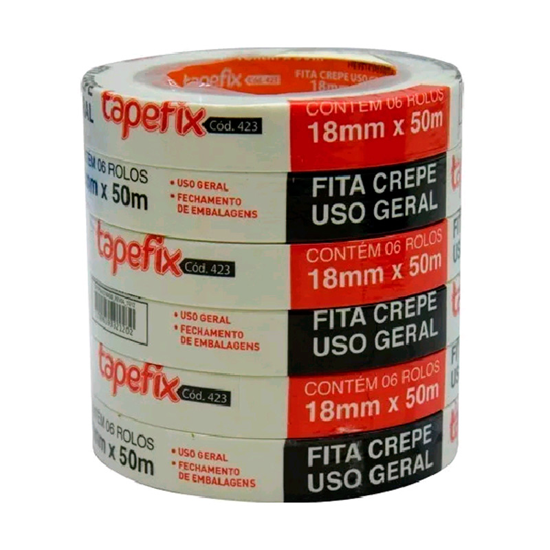 Fita Crepe para Uso Geral 423 18X50M Tapefix Adere