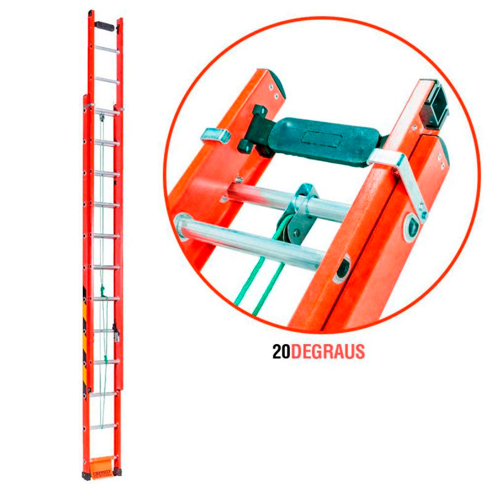 Escada Extensivo 20 Degraus 3,60x6m Fibermax