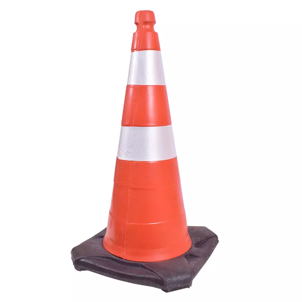 Cone 75 Cm Com Base Borracha Refletivo CBL