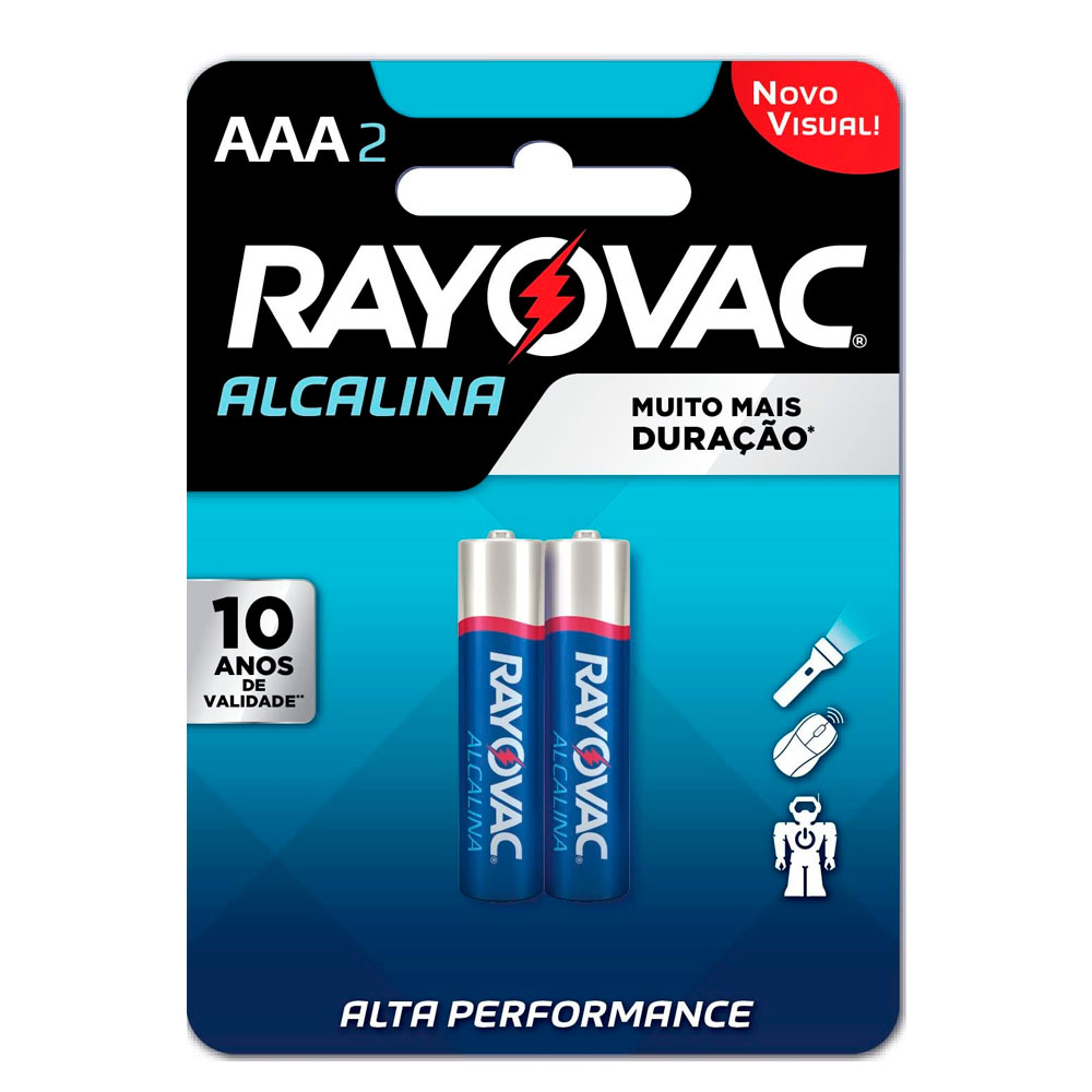 Pilha Alcalina AAA Palito com 2 unidades Rayovac