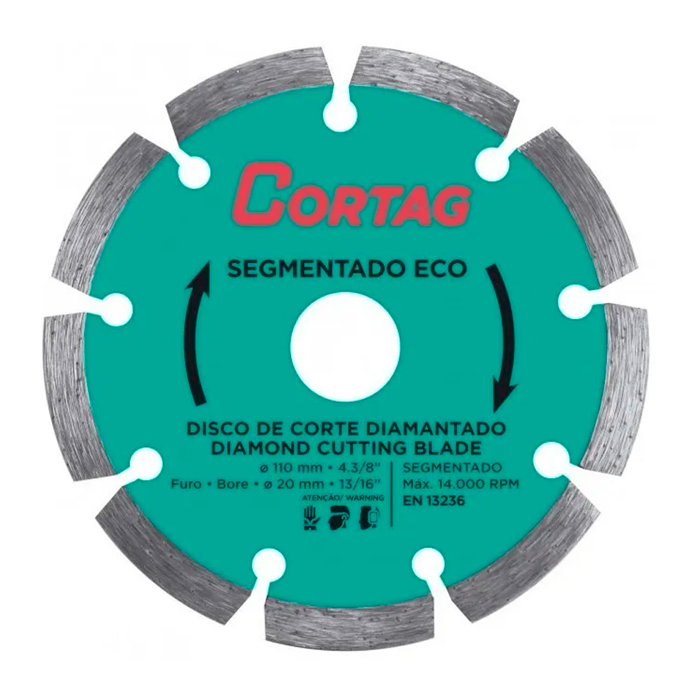 Disco Diamantado Segmentado Eco 110 x 1.2 x 20mm Cortag