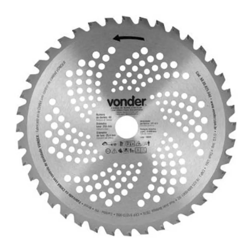 Lâmina Circular Para Roçadeira com Videa 255x25,4x40 Vonder