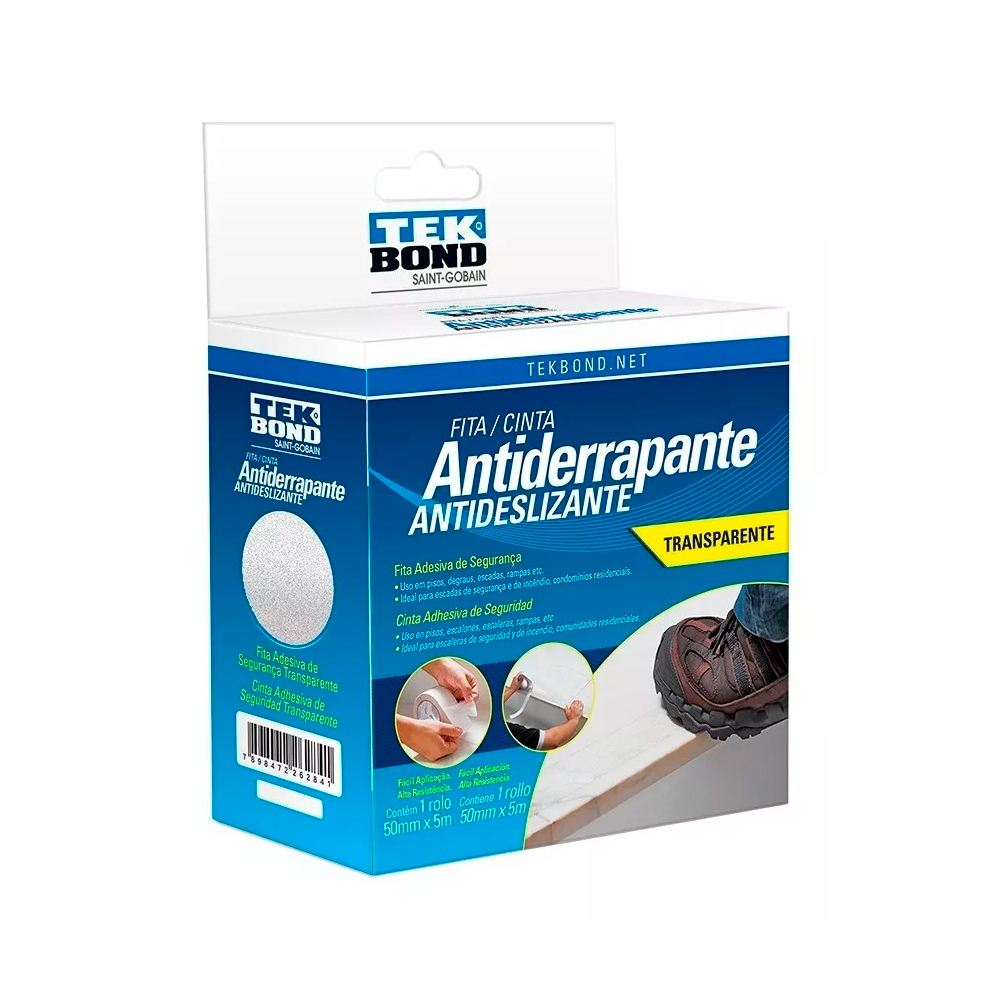 Fita Anti Derrapante 50mm x 5 metros Transparente Tekbond