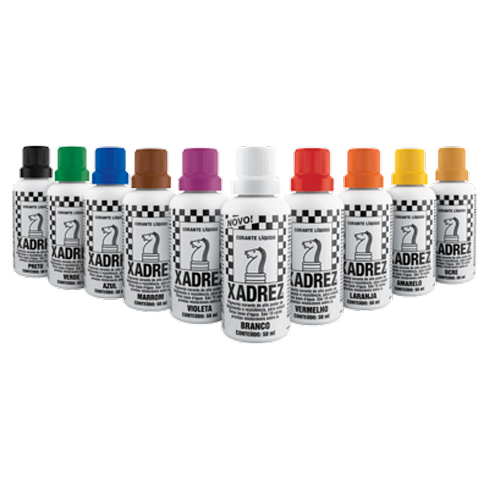 Corante Líquido 50ml 12 Unidades Xadrez