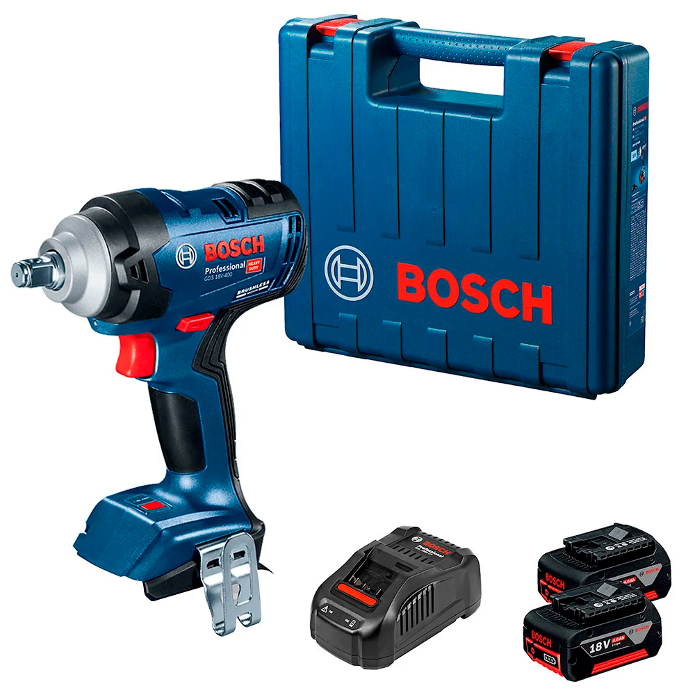 Chave Impacto GDS 18V-400 C/Carregador 2 Bateria Bosch