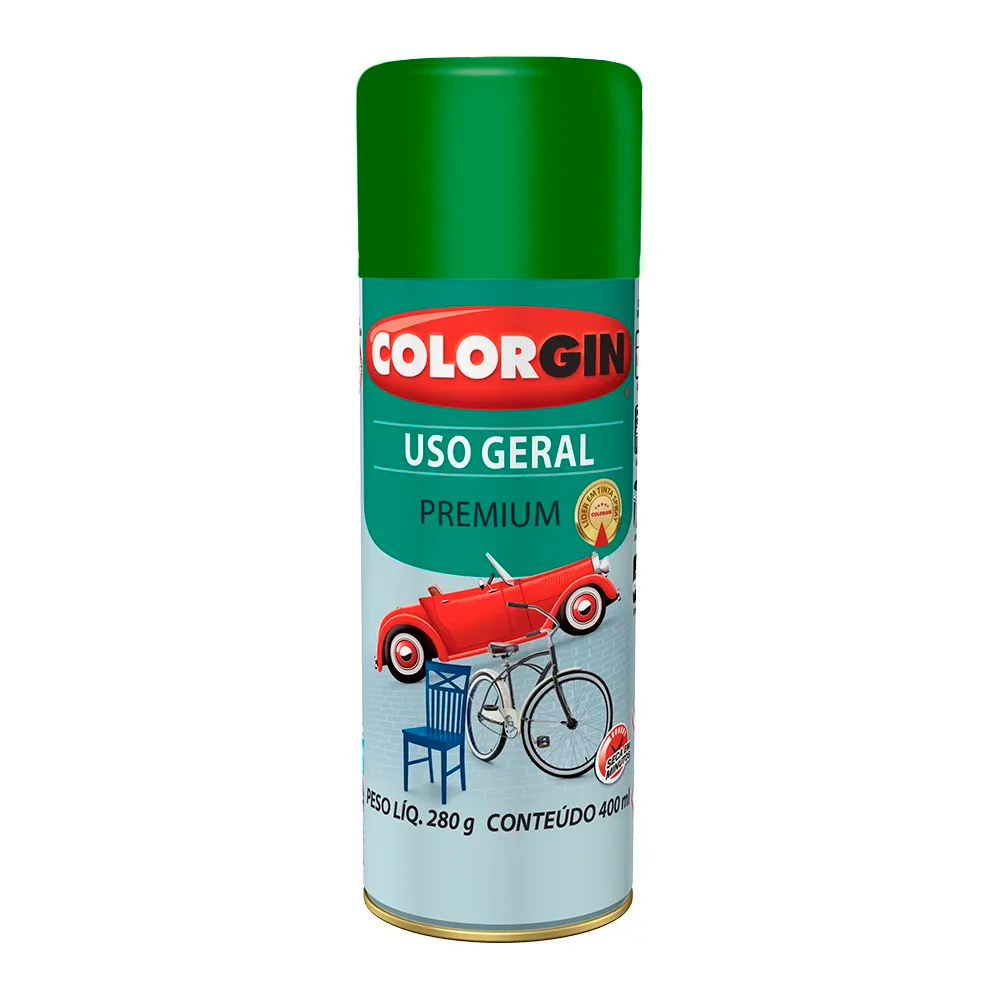 Tinta Spray Universal Geral Premium Verde Folha 400ml Colorgin