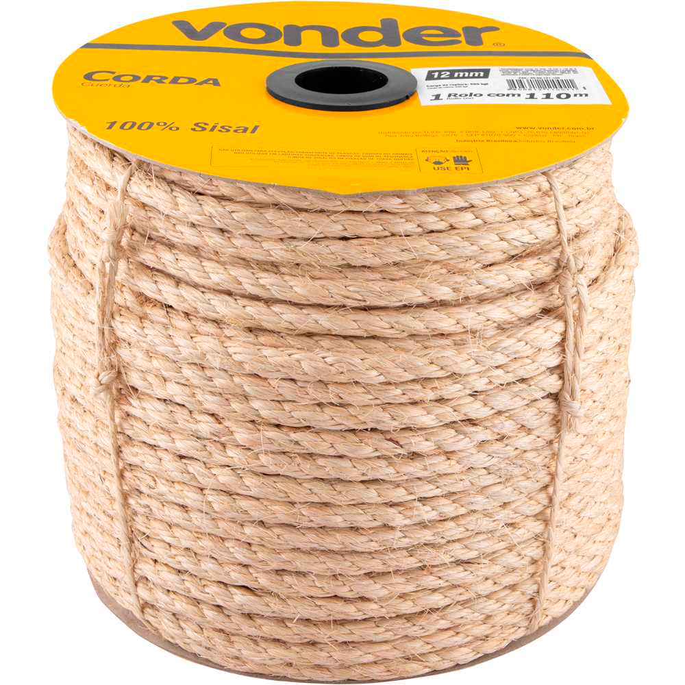 Corda de sisal 12mmx110m 3 pernas VONDER