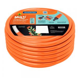 Mangueira Laranja em PVC 1/2" 15m, 20m, ou 30m com Engate e Esguicho Tramontina