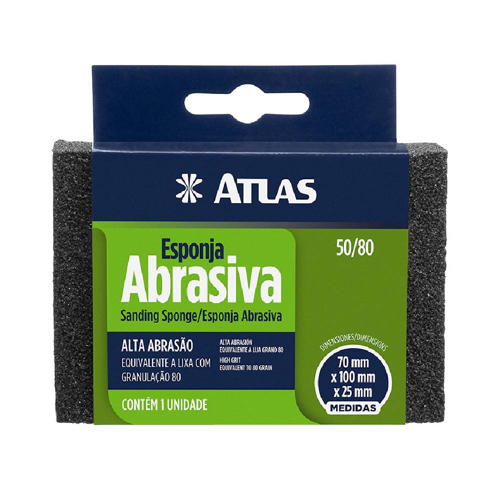 Esponja Abrasiva Alta Abrasão Granulação 80 Atlas