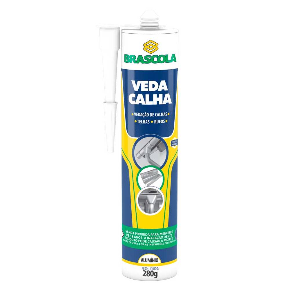 Veda Calha 280gr Cinza Alumínio Brascola