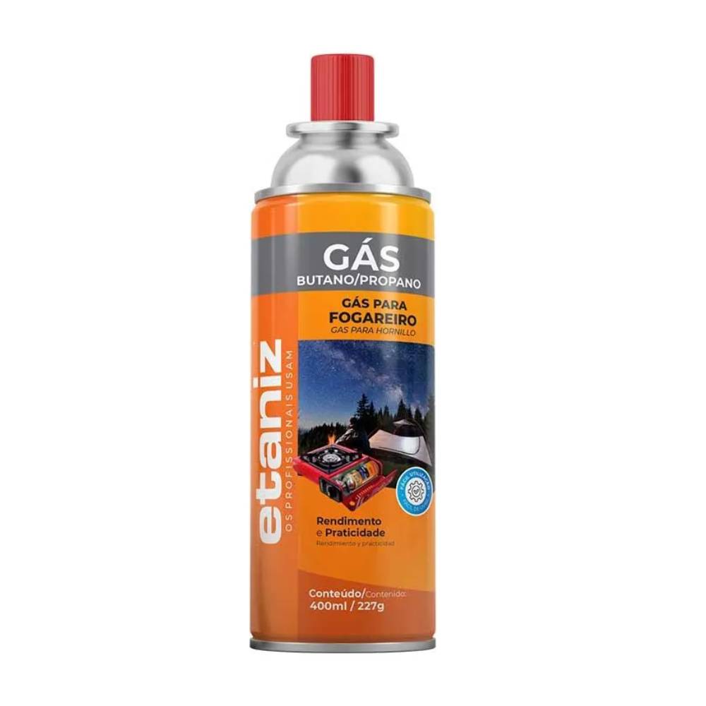 Cartucho Gas Fogareiro 400ml 227gr Etaniz