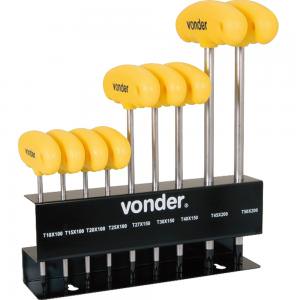 Jogo de Chaves Torx com Cabo T10 a T50 - Vonder