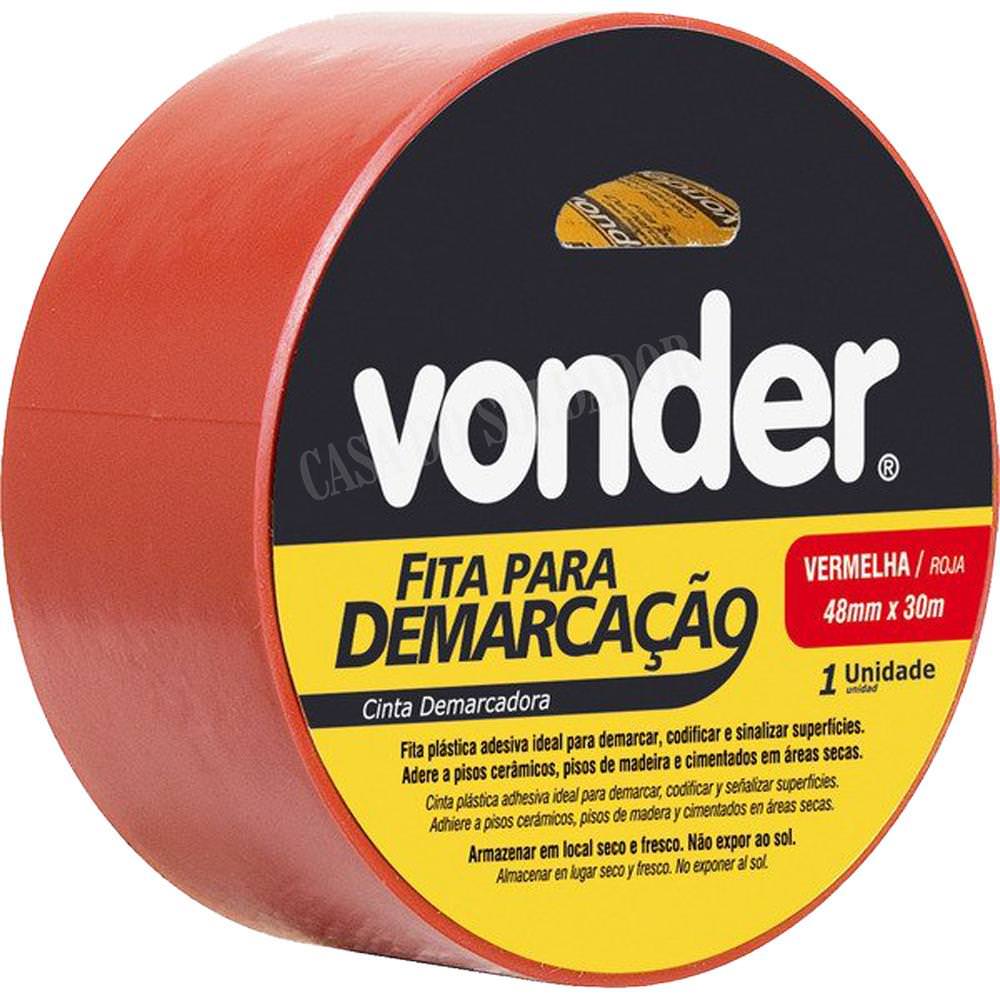 Fita Adesiva para Demarcação Vermelha 48mmx30m Vonder