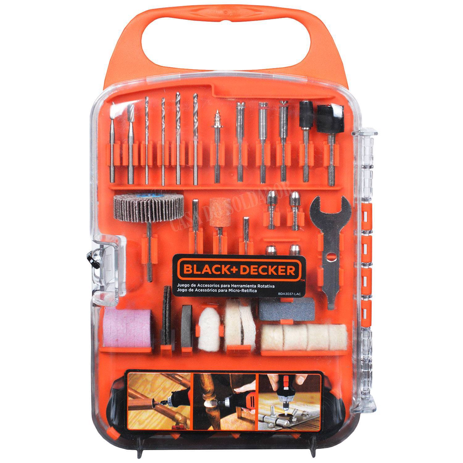 Jogo para Micro Retifica com 175 Peças BDA3037-LAC - Black+Decker